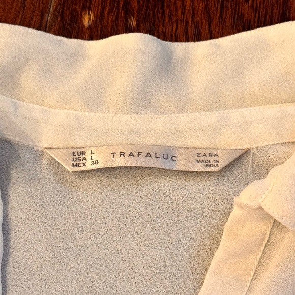 Zara sheer see-through lg shirt with beading - Picture 3 of 3